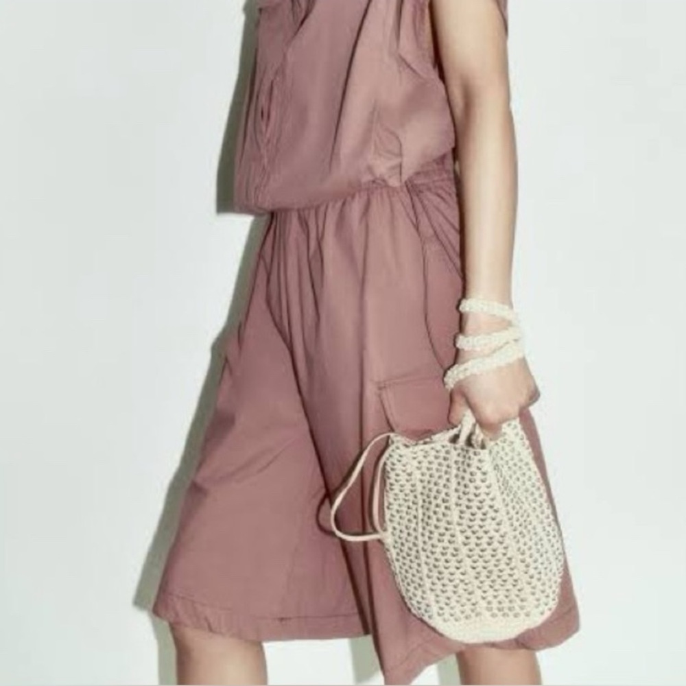NWT Zara Beaded Mini Shopper Bag